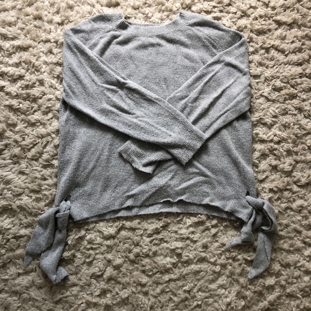Alya Gray Sweater with Side Ties